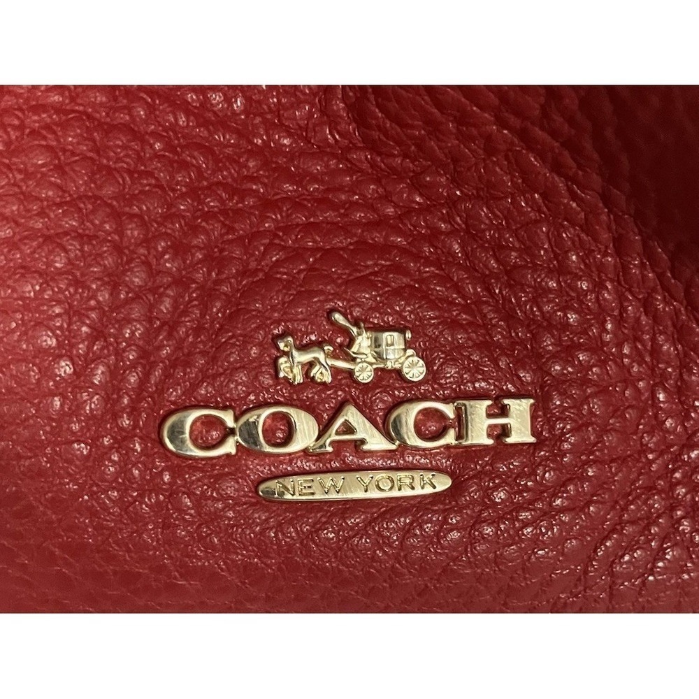 COACH Rich Red Tumbled Leather Three Compartment Vintage‎ Hobo Shoulder Bag - Picture 7 of 11